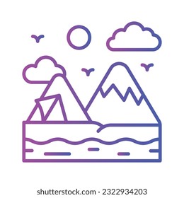 Diseño de camping para calmar los ojos, listo para usar un icono