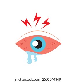 Eye sore color line icon, disease and allergy, eye redness vector icon, vector graphics, editable stroke filled outline sign