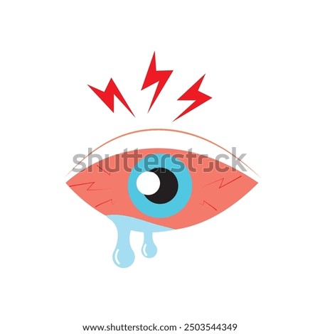 Eye sore color line icon, disease and allergy, eye redness vector icon, vector graphics, editable stroke filled outline sign