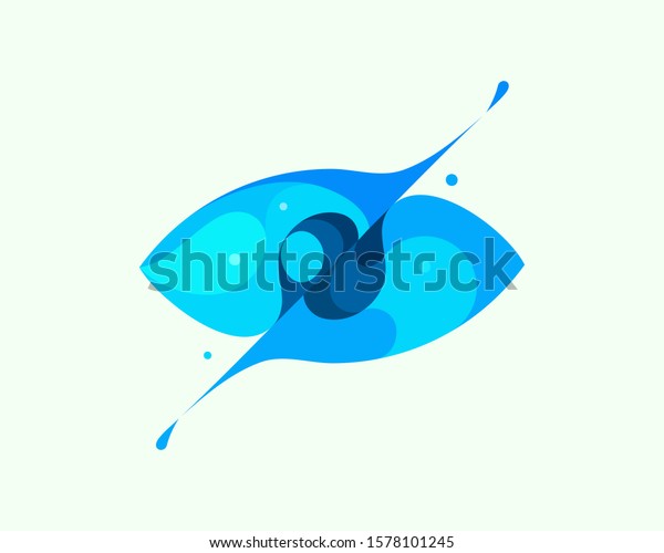 Eye space vector colorful modern\
minimal style illustration. Creative icon logo splash concept\
explosion with drops. Vision vector logo emblem symbol\
logotype