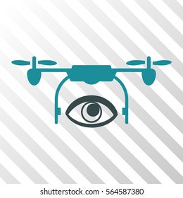 Eye Spy Drone vector pictograph. Illustration style is flat iconic bicolor soft blue symbol on a hatch transparent background.