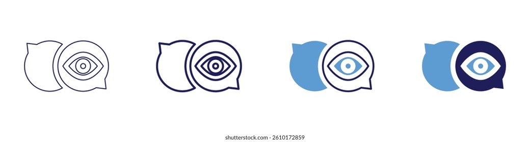 Eye squinting headache icon in 4 different styles. Thin Line, Line, Bold Line, Duotone. Duotone style. Editable stroke.