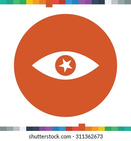 Eye with a star icon.