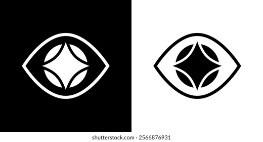 Eye and star logo design vector illustration. Modern style