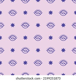 Eye star seamless pattern background spiritual pink pinky texture 