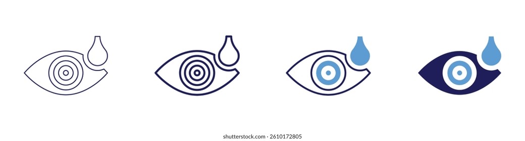 Eye stress relief icon in 4 different styles. Thin Line, Line, Bold Line, Duotone. Duotone style. Editable stroke.