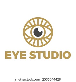 design de logotipo minimalista plano do eye studio