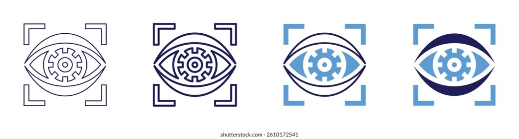 Eye sudden sharp pain icon in 4 different styles. Thin Line, Line, Bold Line, Duotone. Duotone style. Editable stroke.