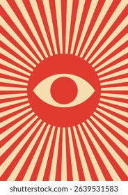 Eye sun burst retro mystic unique design