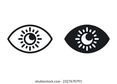 Eye sun icon. Illustration vector
