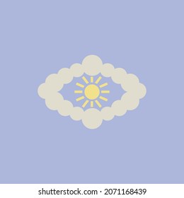 eye sun logo. Vector illustration template design