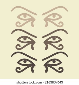Eye of the sun Ra. Horus. Vector ancient Egyptian icon. Moon eye of Thoth, protection symbol. Amulet egypt pharaoh pyramid