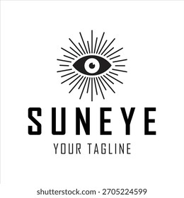 Logotipo De Raios Oculares E Solares. Símbolo De Visão, Percepção, Mística E Consciência.