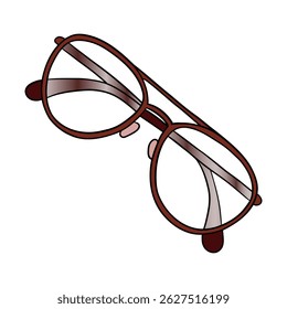 Eye sunglasses sun protection for summer time. Special glasses for eyewear. Optical glass and frame for vision. Fashion style accessories with transparent lenses and dark burgundy frame color