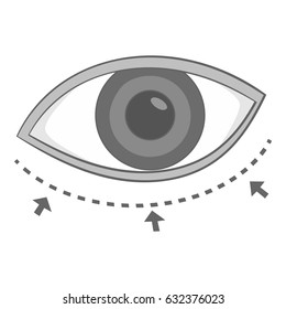 Eye surgery correction icon in monochrome style isolated on white background vector illustration
