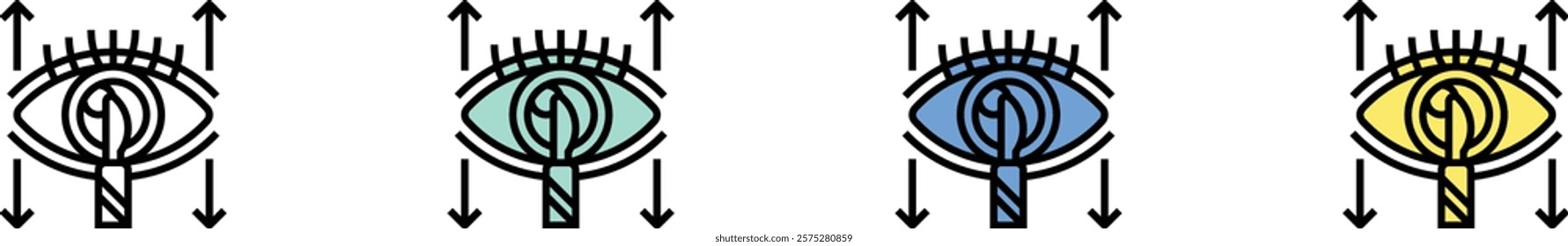 eye surgery icon. Outline, Green, Blue and Yellow Style Design Isolated On White Background