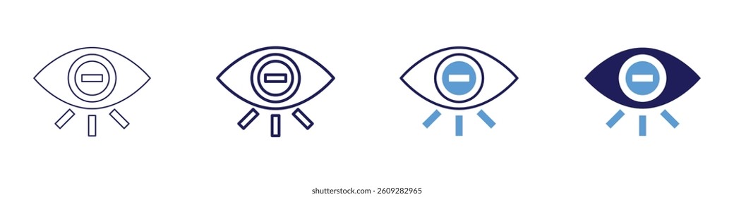Eye surgery recovery icon in 4 different styles. Thin Line, Line, Bold Line, Duotone. Duotone style. Editable stroke.