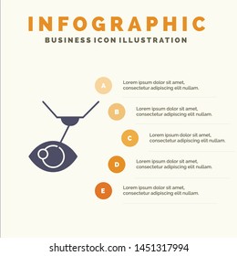 Eye Surgery, Eye Treatment, Laser Surgery, Lasik Solid Icon Infographics 5 Steps Presentation Background