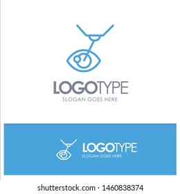 Eye Surgery, Eye Treatment, Laser Surgery, Lasik Blue Outline Logo Place for Tagline. Vector Icon Template background