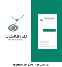 Eye Surgery, Eye Treatment, Laser Surgery, Lasik Grey Logo Design and Business Card Template. Vector Icon Template background