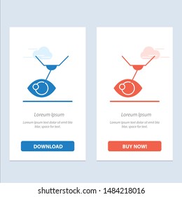 Eye Surgery, Eye Treatment, Laser Surgery, Lasik  Blue and Red Download and Buy Now web Widget Card Template. Vector Icon Template background