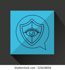 eye surveillance protection shield vector illustration eps 10