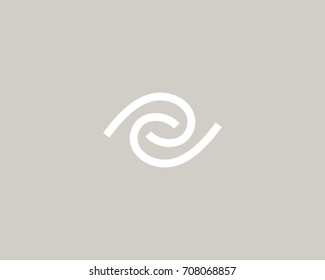 Eye swirl vector logo icon. Linear vision logotype. 