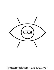 eye with switch icon, vector best line icon.