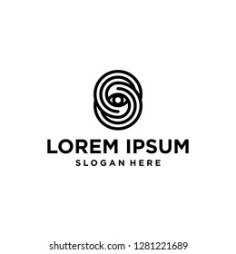 Eye symbol circle logo template