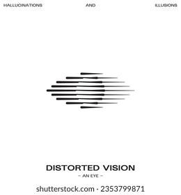 An Eye symbol. Halftone lines effect. Hologram effect. Vector Eye sign. 
