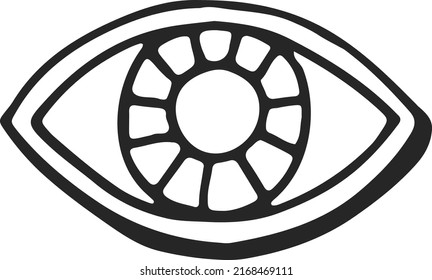 Eye symbol. Hand drawn vision sense icon