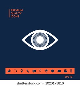 Eye symbol icon with iris