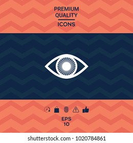 Eye symbol icon with iris