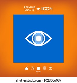 Eye symbol icon with iris