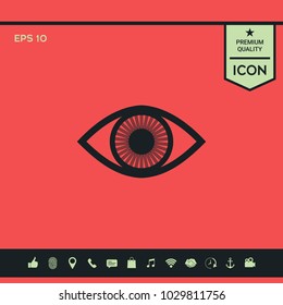 Eye symbol icon with iris