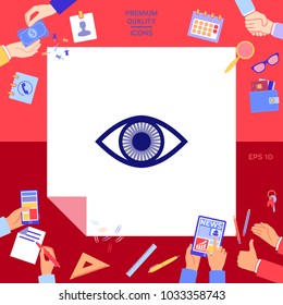 Eye symbol icon with iris
