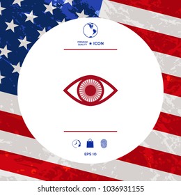 Eye symbol icon with iris