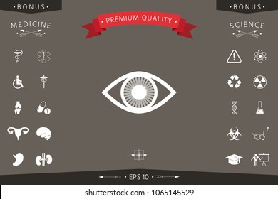 Eye symbol icon with iris