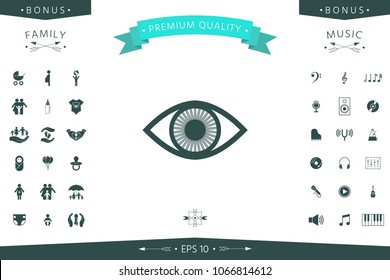 Eye symbol icon with iris