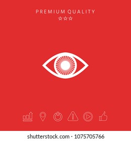 Eye symbol icon with iris