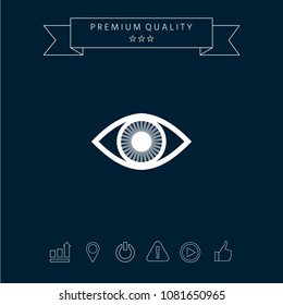 Eye symbol icon with iris