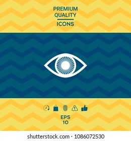 Eye symbol icon with iris