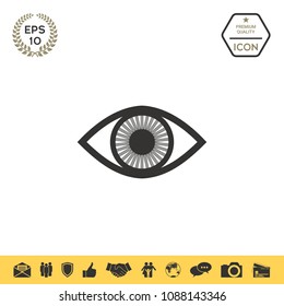Eye symbol icon with iris