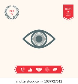 Eye symbol icon with iris
