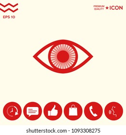 Eye symbol icon with iris