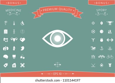 Eye symbol icon with iris