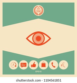 Eye symbol icon with iris
