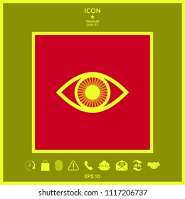 Eye symbol icon with iris