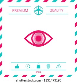 Eye symbol icon with iris
