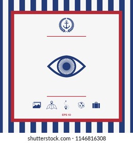 Eye symbol icon with iris